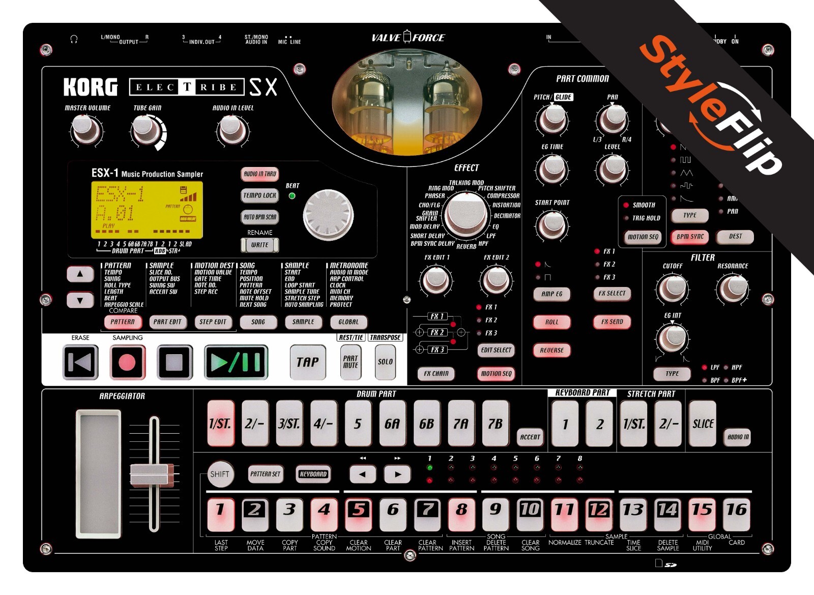 Korg Electribe SX SD | Black | Protective Decal | StyleFlip Skins