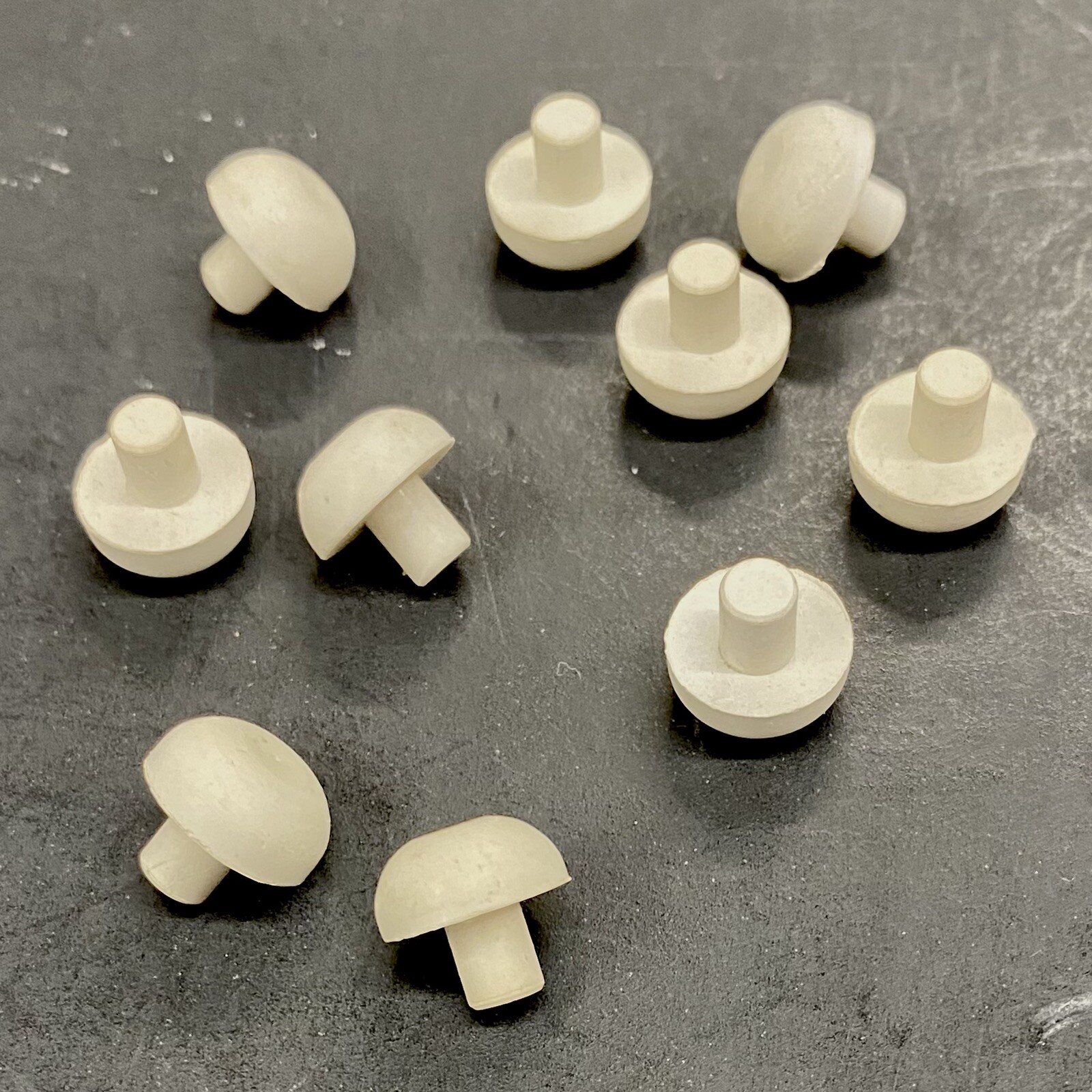 10 Piano Cabinet Rubber Buttons/Bumpers, Off White/Ivory, 5/16" diameter