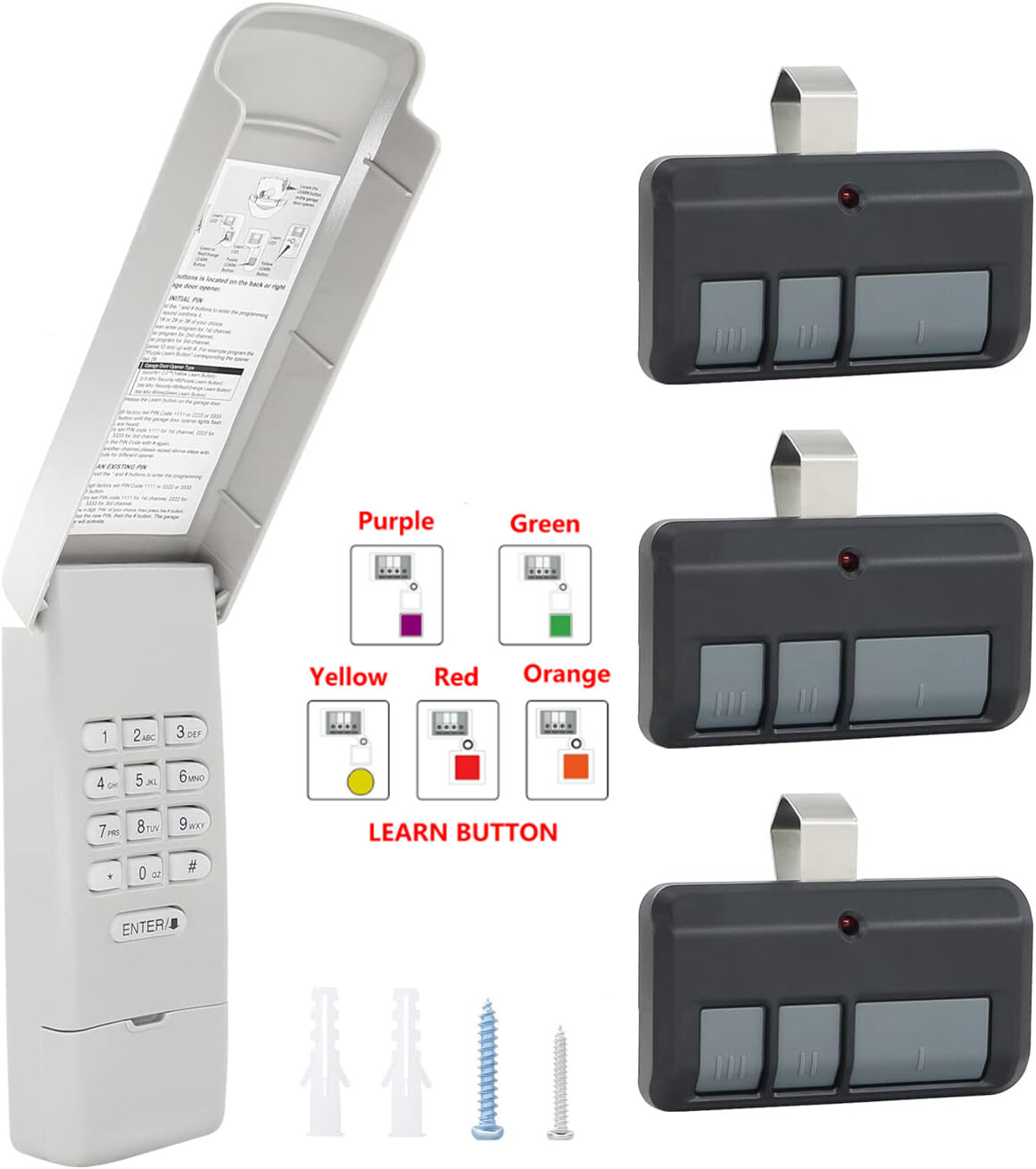 877LM 893MAX 377LM 376LM 977LM Garage Door Opener Remote W/ Garage Door Keypad