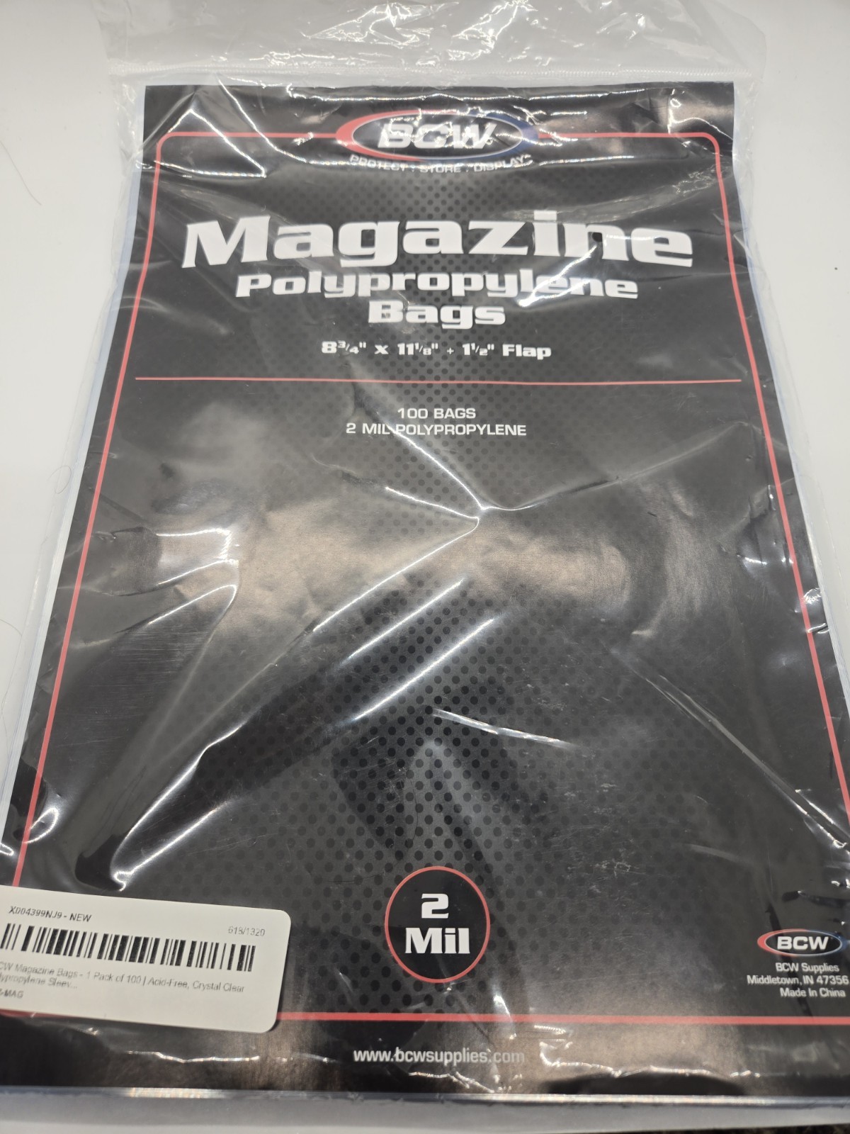 BCW 8-3/4" x 11-1/8" Magazine Bags - Clear, Pack of 100 (1-MAG)