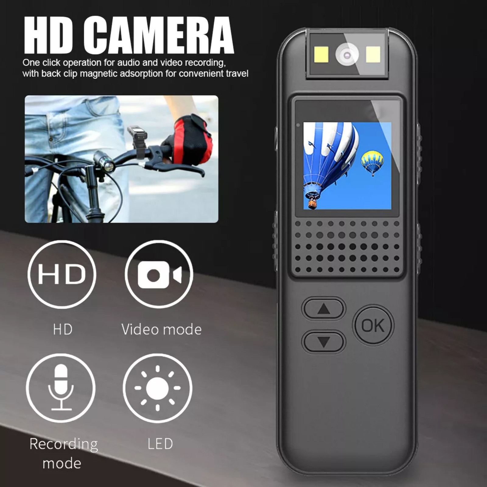 1PC Portable 1080P HD Camera W/Bicycle Strap Bracket Outdoor Sports Camera