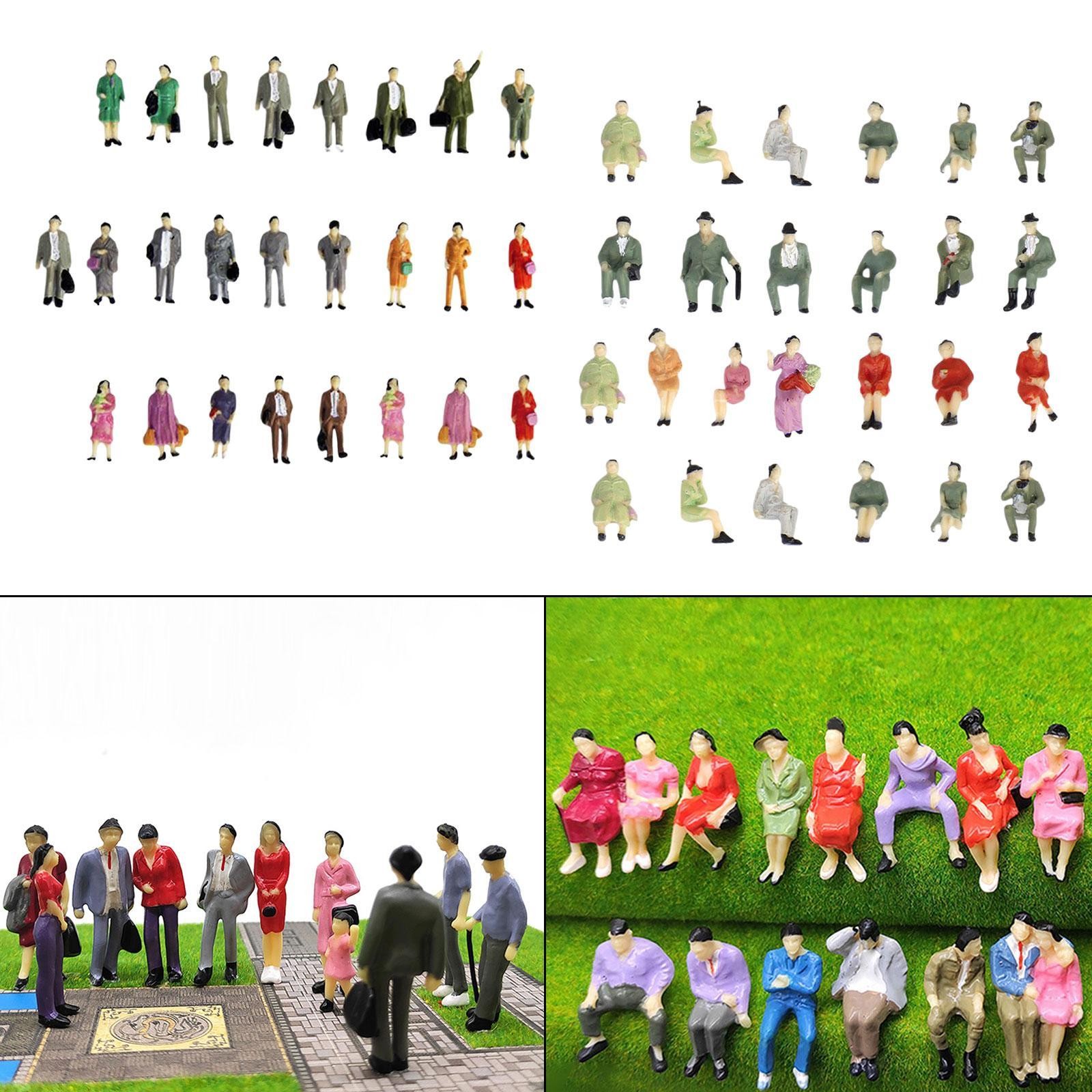 25Pcs HO Scale 1:87 Figures Different Poses Miniature Tiny Desktop Decor