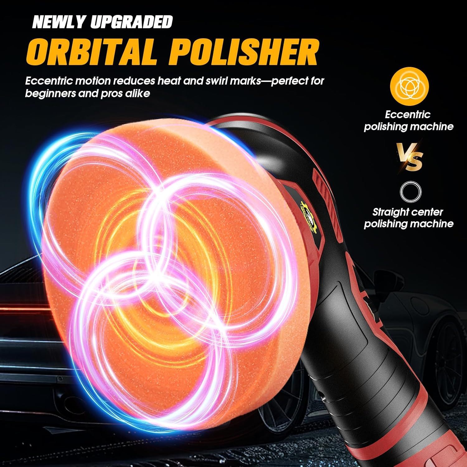 Cordless Car Buffer Polisher Kit [2X 2000Mah 21V Batteries & 18 PCS Attachments]