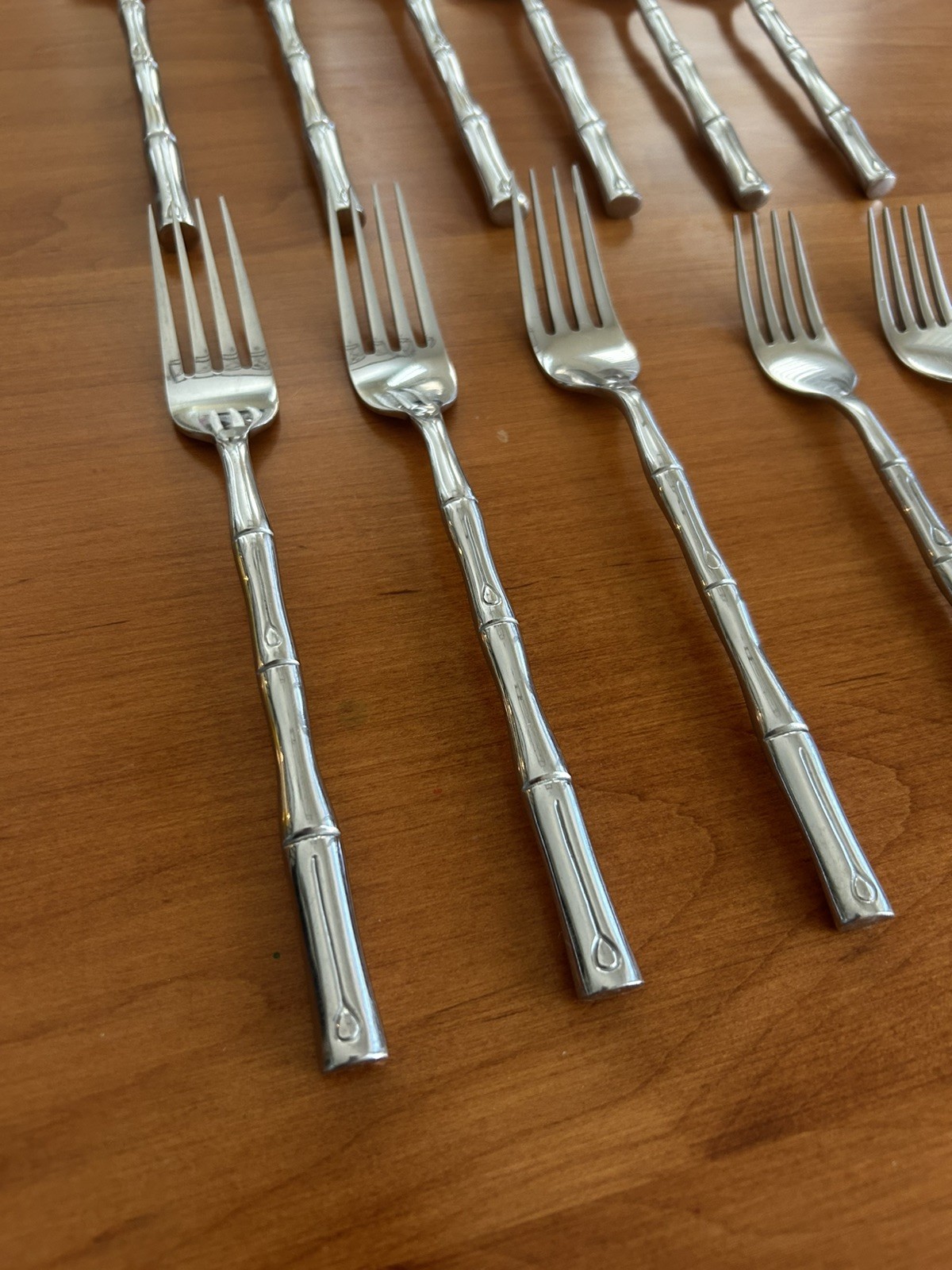 Hampton Silversmiths Bamboo Stainless Flatware Replacements Lot 11 Pieces