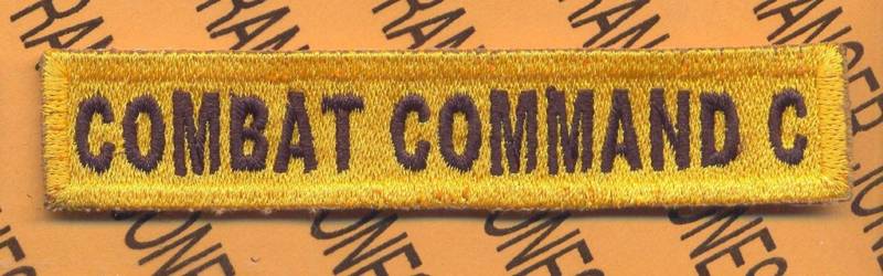 US Army Armored Forces COMBAT COMMAND C Armor Tank ~4" tab patch c/e