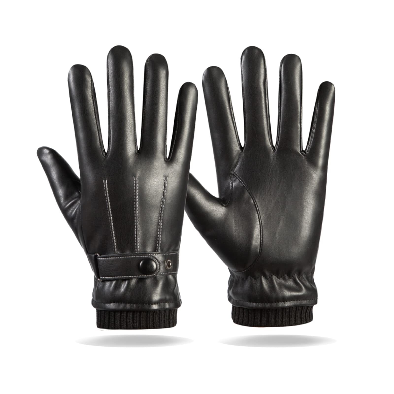 Guantes de cuero de invierno Guantes térmicos cálidos con pantalla táctil