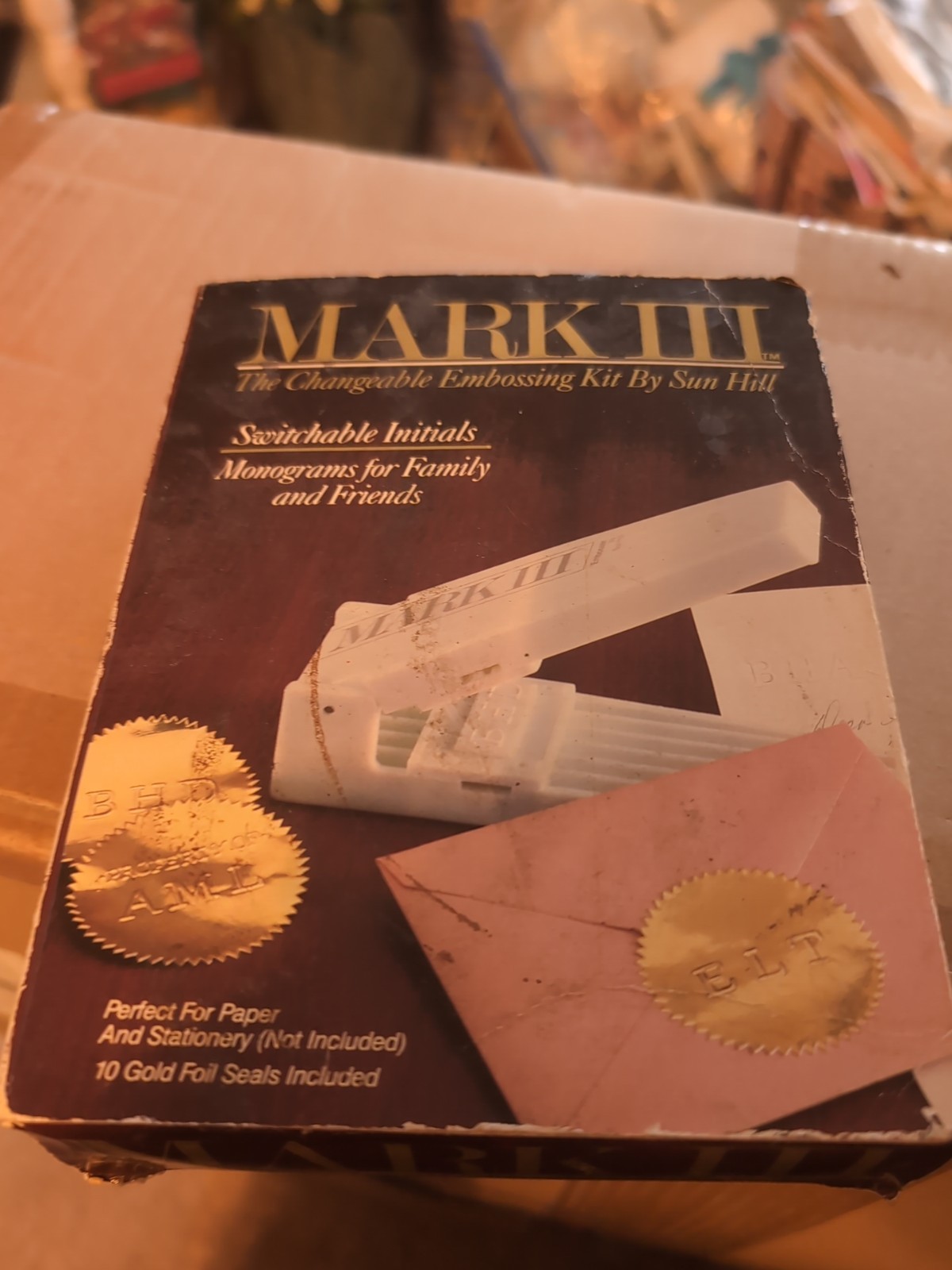 Mark 3 Changeble Embossing Kit Switchable Initials for Paper Stationary 1985 Vtg