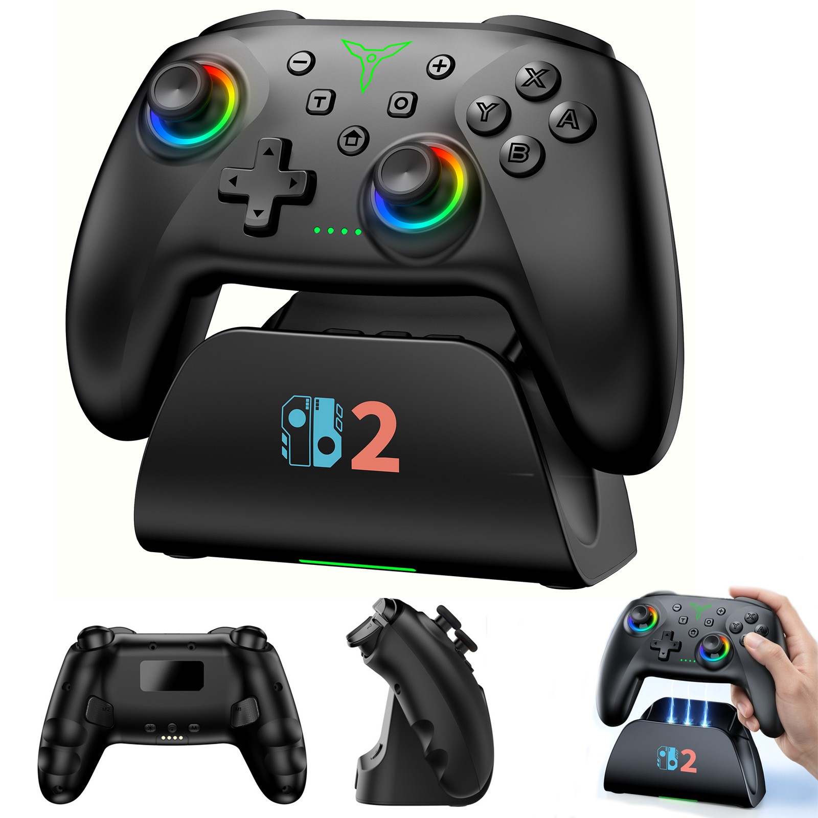 Switch 2 Pro Controller, 1000mAh Battery,Wireless PC controller with Hall Effect