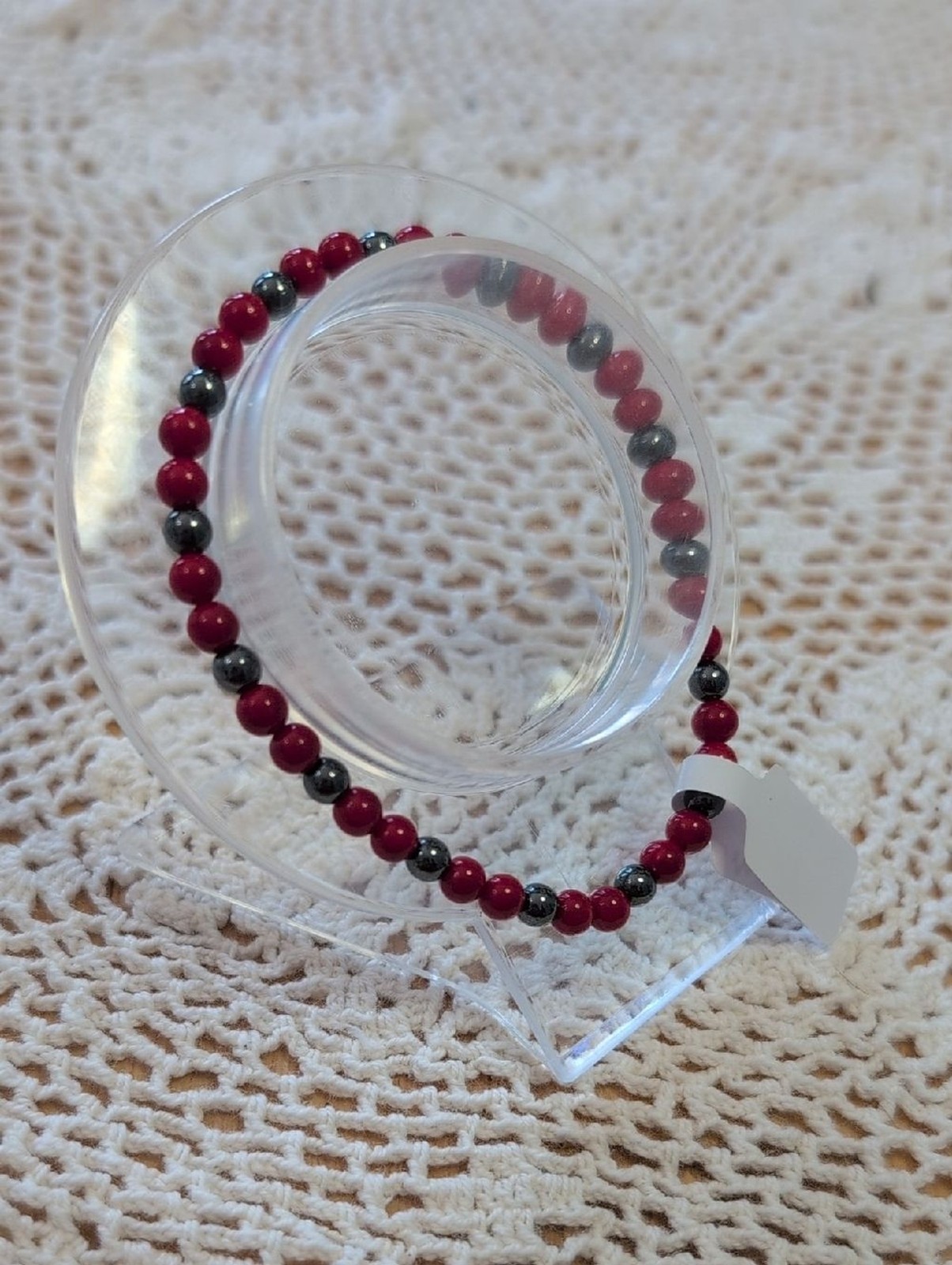 Masha Jade And Hematite Stretch Bracelet