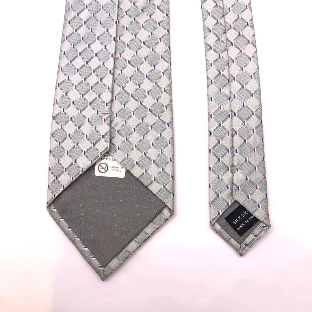 Enrico Gigli Tie Gray Silver Plaid All Over Pattern
