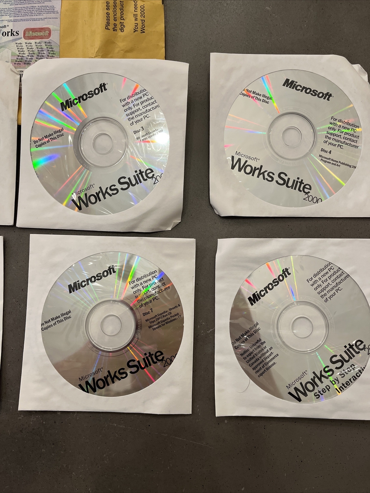 Microsoft WorkSuite 2000 - 8 Discs - Certificate Of Authenticity