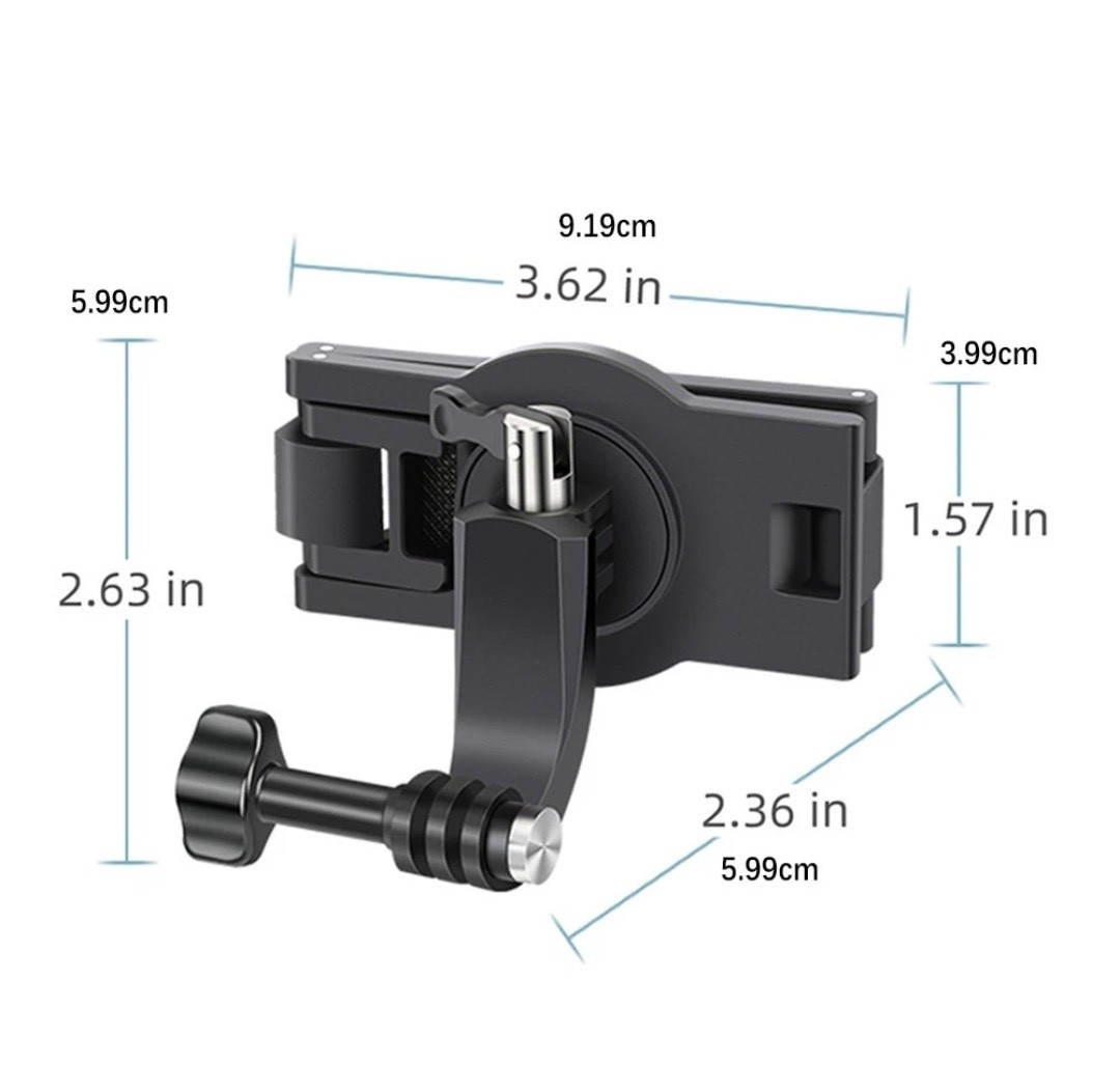 Multi-Function 360 °rotatable Base Backpack Strap Mount for Go Pro Hero12 11 10