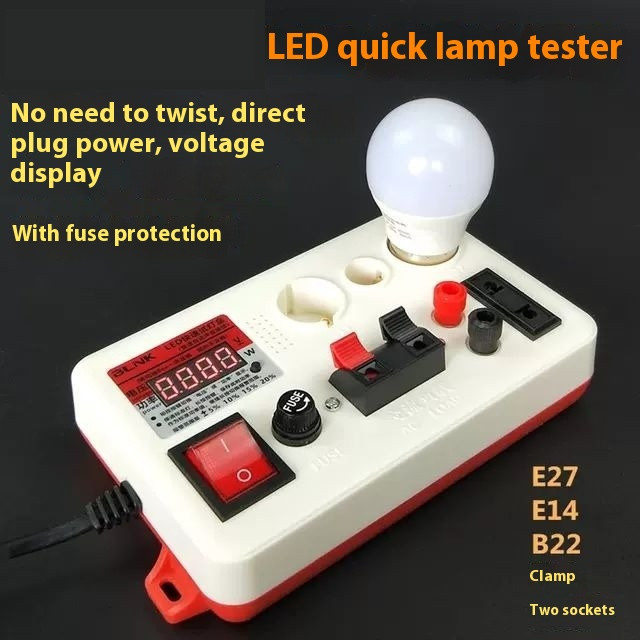 Power Tester Led Lamps Light Fitting Lamp Tester Power Current Voltage