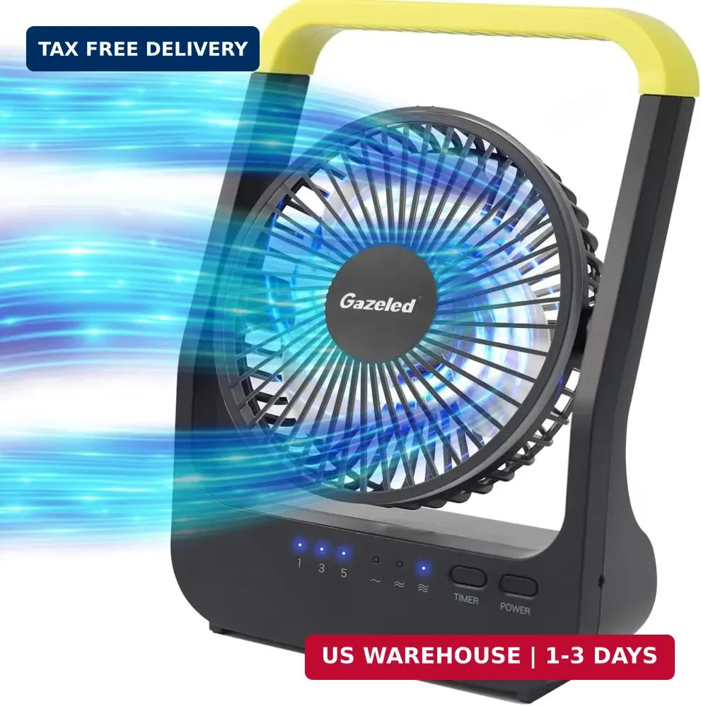 Battery Powered Fan, Long Lasting Battery Operated Fans for Camping, Por