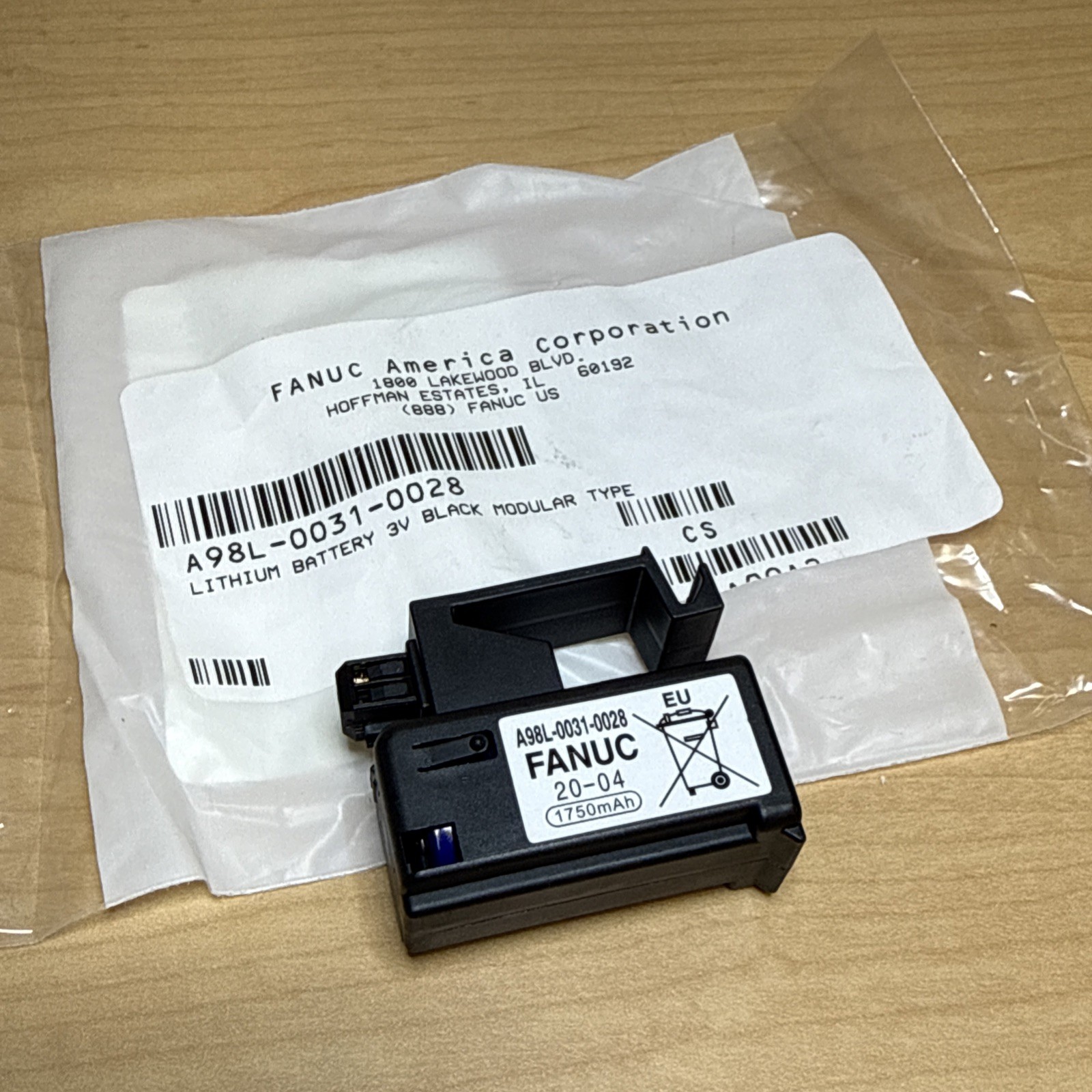 NEW! FANUC A98L-0031-0028 Lithium PLC Battery 3V Black 1750mAH