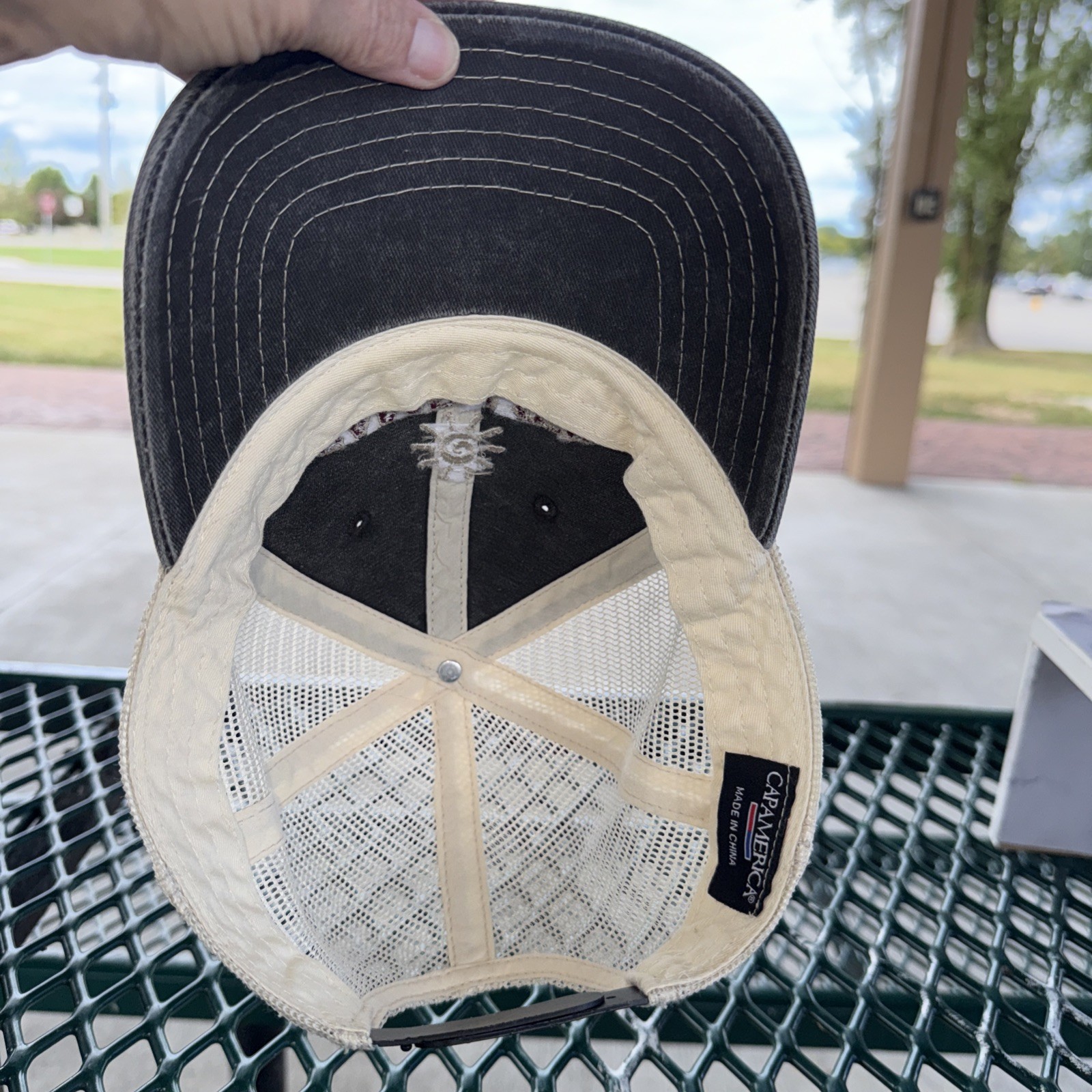 Camp Tannadoonah Camp Life w Logo Trucker Hat Dark Gray White Snapback EUC