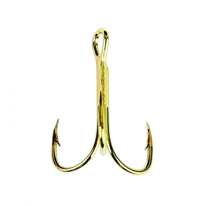 Eagle Claw 376 Gold 2x Treble Hook - Bass, Trout, & Walleye Terminal Tackle