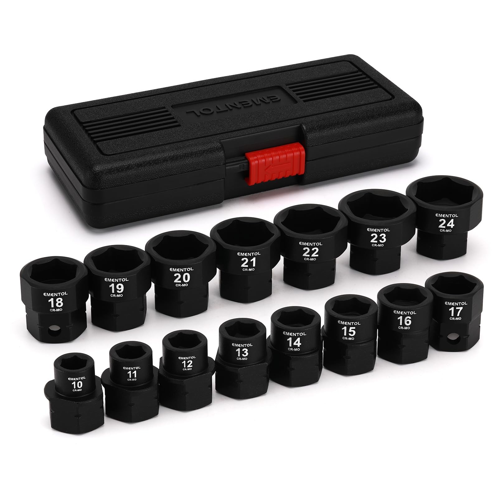 15PCS 1/2" Drive Low Profile Nano Impact Socket Set, 1/2Inch Drive stubby soc...