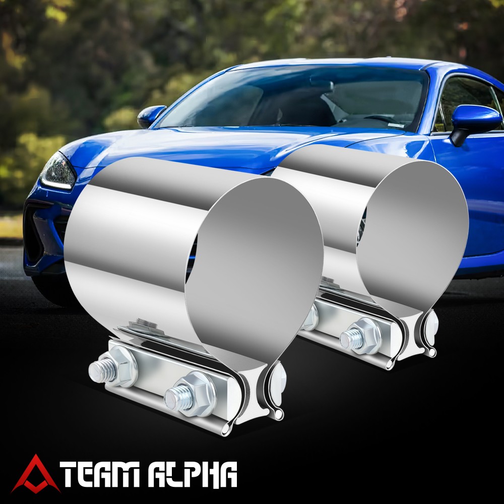 3" OD Butt Joint Exhaust Muffler Pipe Clamp Sleeve Coupler Stainless Steel 2Pcs