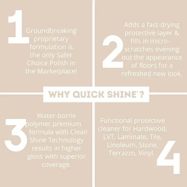 Quick Shine Multi-Surface Floor Finish, Pfas-Free Formula, Floor Polish, 64 Oz