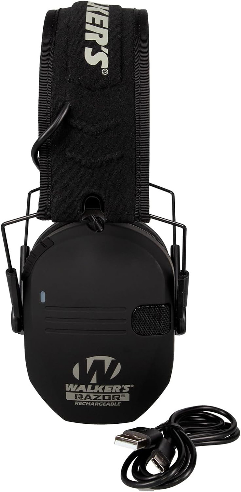 Rechargeable Shooting Earmuffs Noise Reduction 21dB USB-C 80H Battery Black