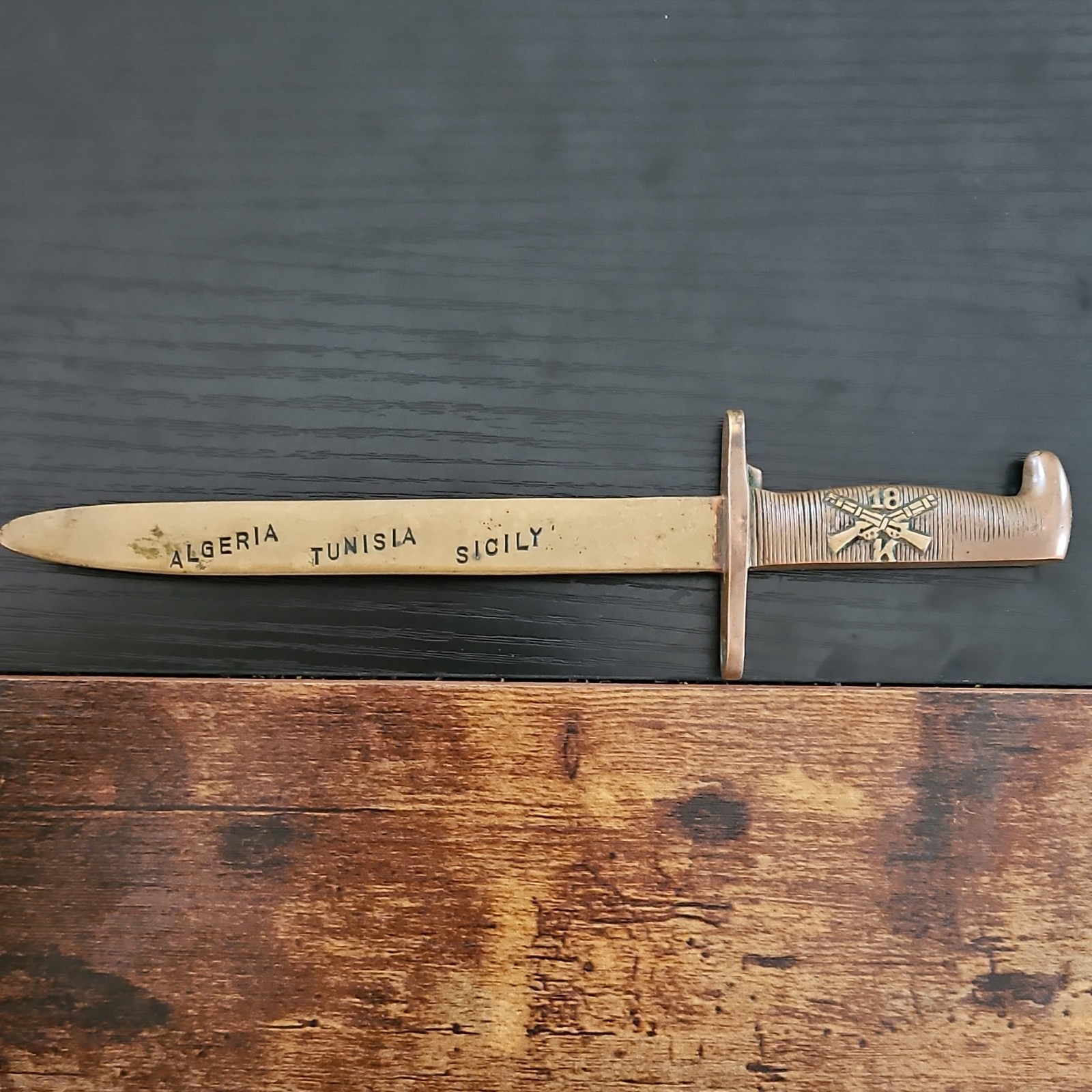 WWII Commemorative Dirk Dagger Algeria Tunisia Sicily France