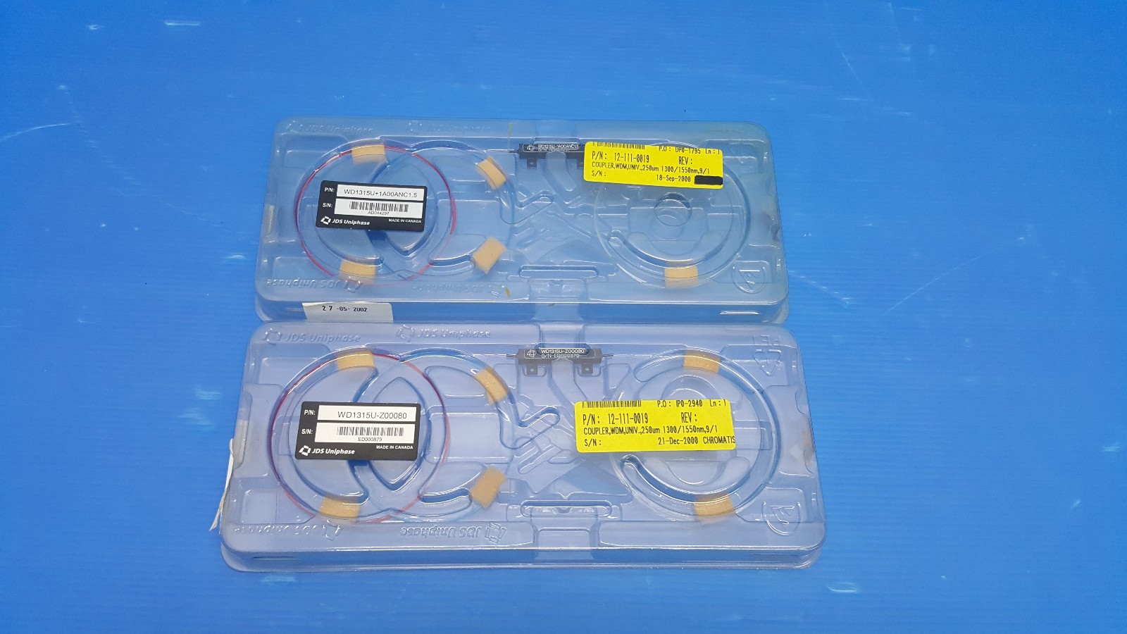 2x JDS Uniphase WD1315U+1A00ANC1.5 (1) WD1315U-Z00080 (1)  WDM Coupler