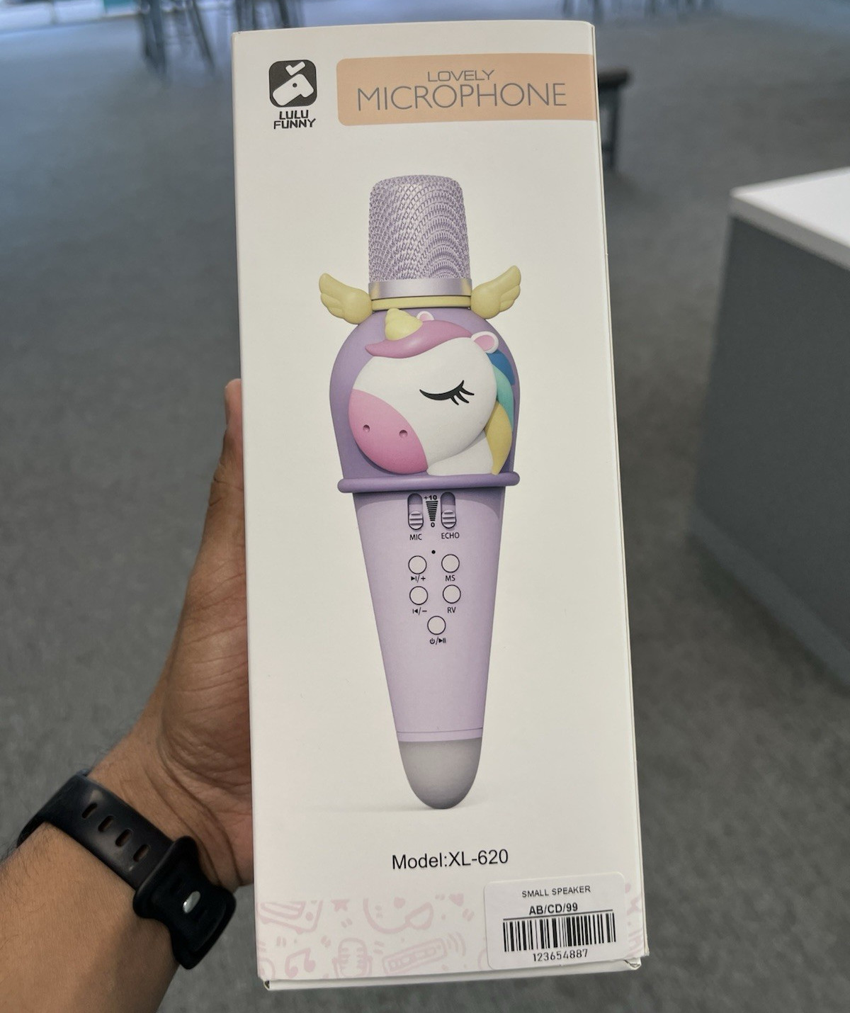 Lulu Funny XL-620 Unicorn Karaoke Microphone, Handheld/Stand-Held, Purple