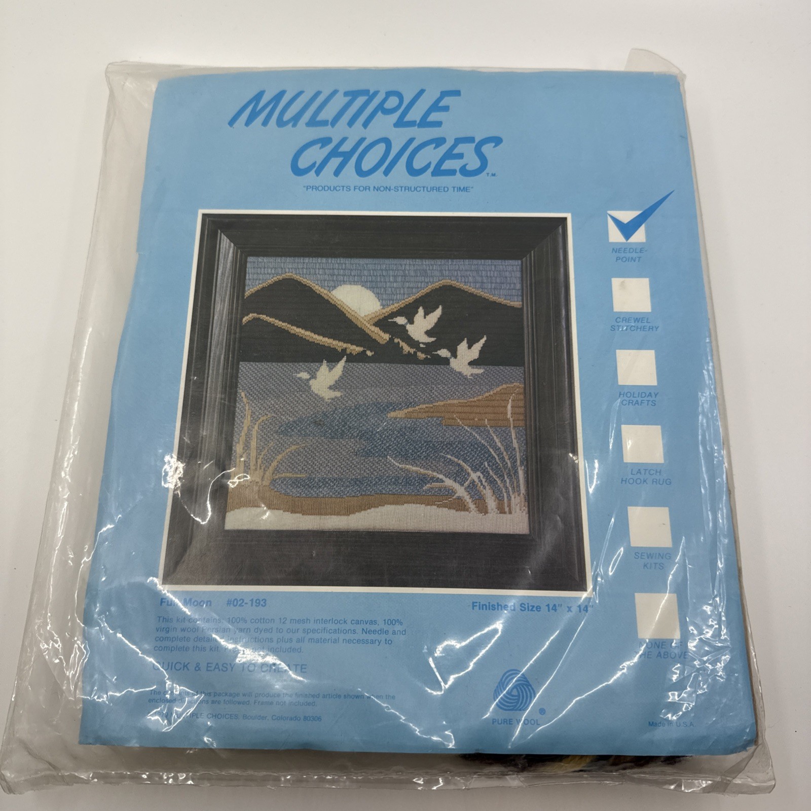 Ducks Pond Mountain Full Moon Multiple Choices Vintage Needlepoint NEW