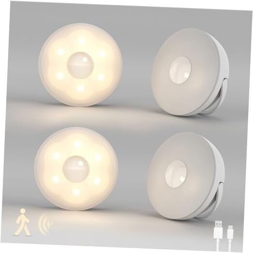 Motion Sensor Night Light Rechargeable (4 Pack), Battery NTL069PIR-4Pack