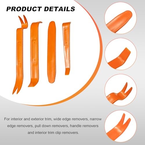 4 PCS Auto Trim Removal Tool Kit, No Scratch Removal Installer Pry Tools for
