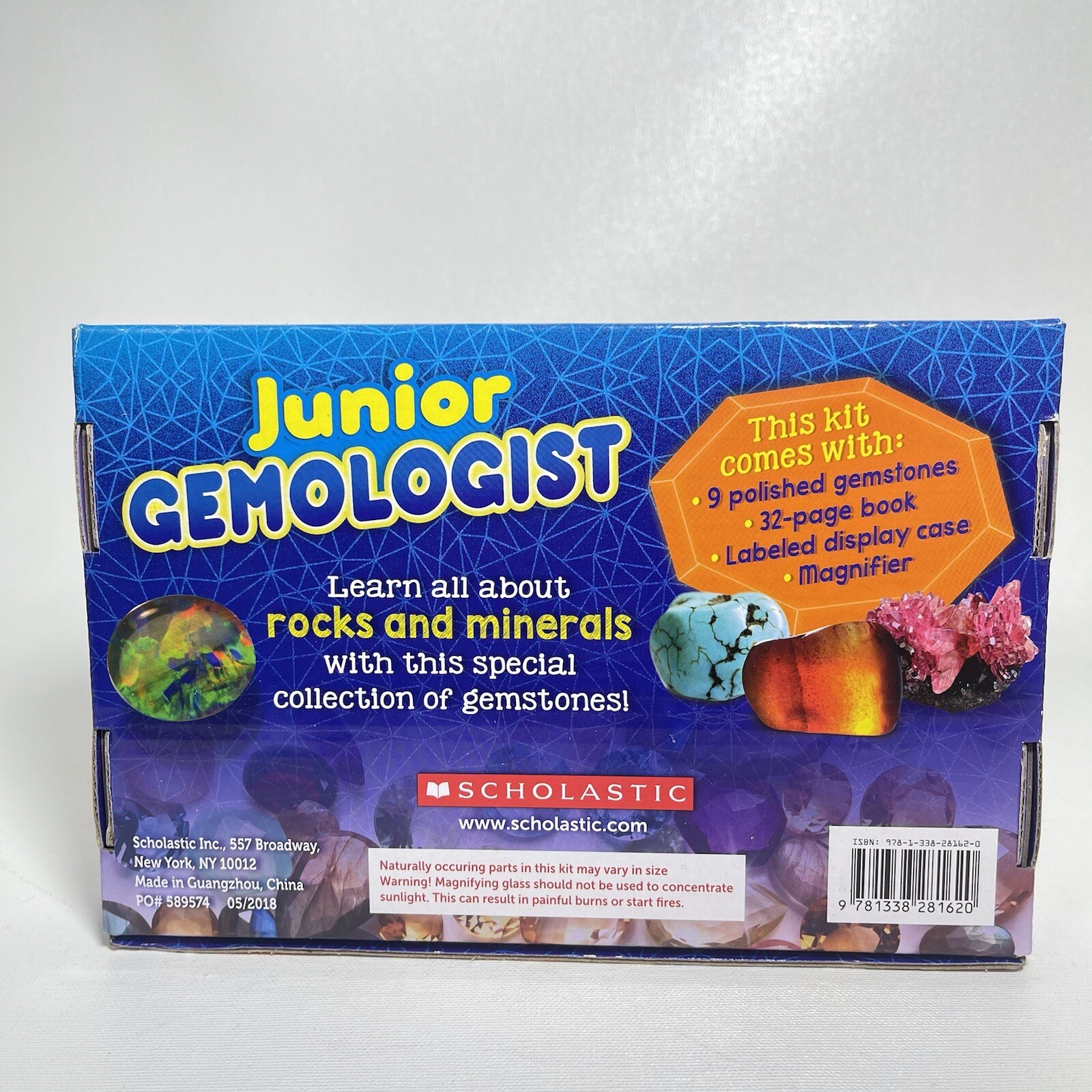 Junior Gemologist Scholastic Kit • 9 Real Gemstones Rocks Minerals + Book