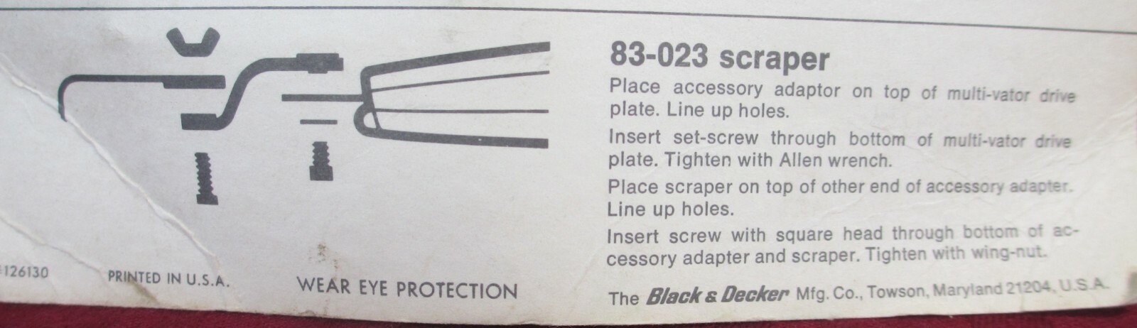 BLACK & DECKER MULTI VATOR SCRAPER 83-023 ACCESSORY GARDEN PAINT FLAKING BLISTER