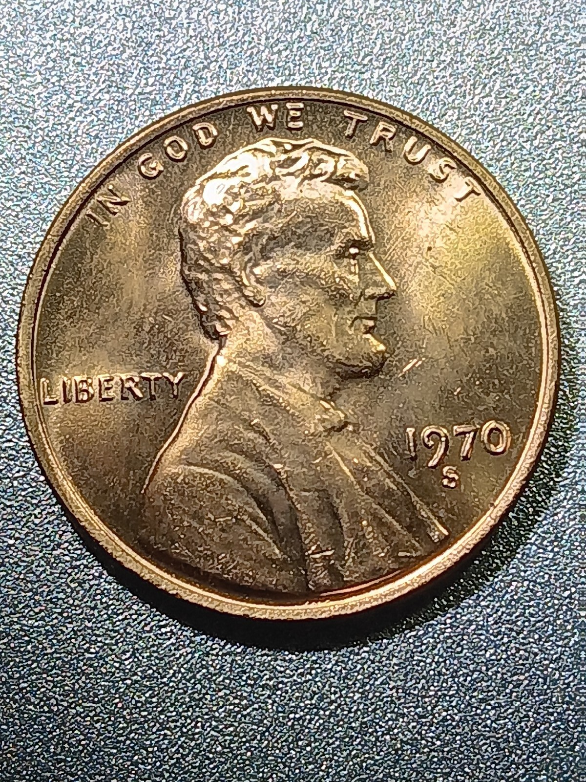 1970 S Lincoln Memorial Penny Brilliant Uncirculated (BU) from OBW