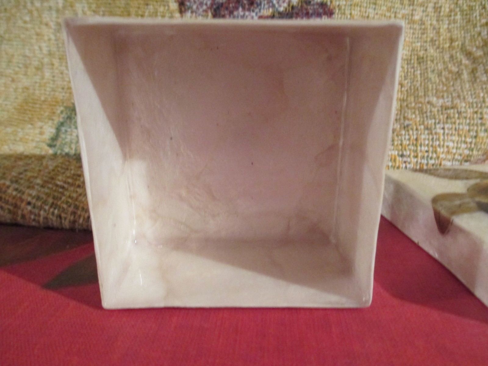 1740F * DRAGONFLY ~ ORANGE ~ CAPIZ SHELL TRINKET BOX