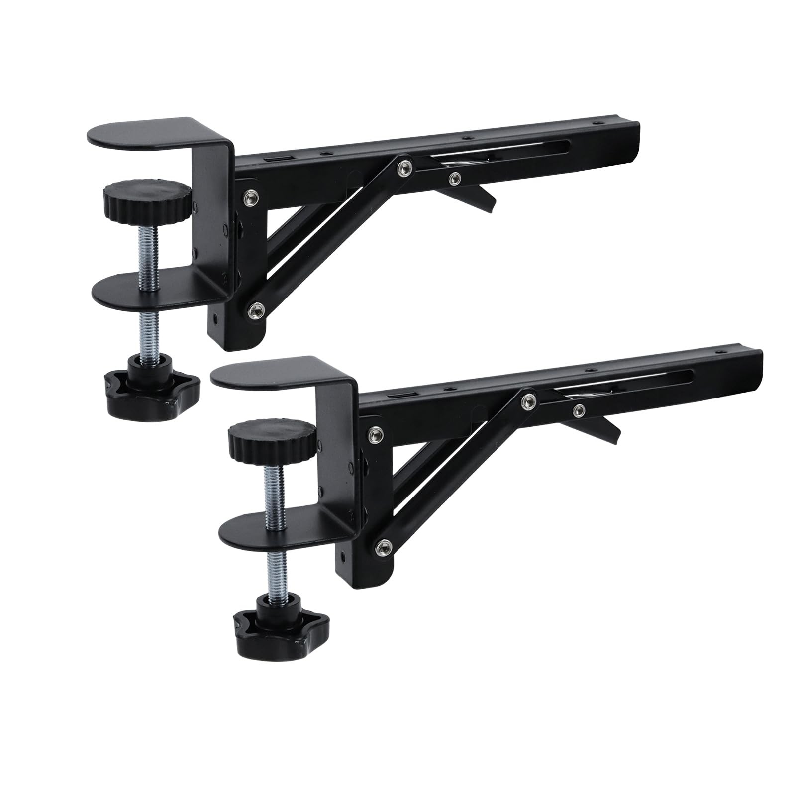 Black Foldable Desk Extender Keyboard Tray With Screws Organizer 2 PCS
