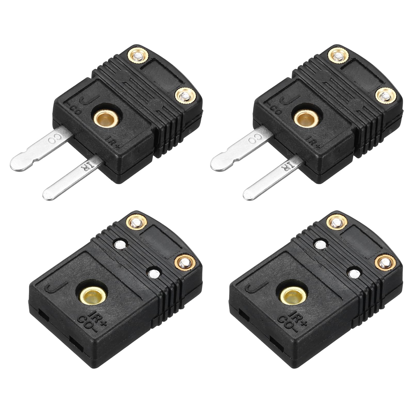MECCANIXITY 2 Pcs Mini J Type Thermocouple Wire Connectors Male Female Plug A...