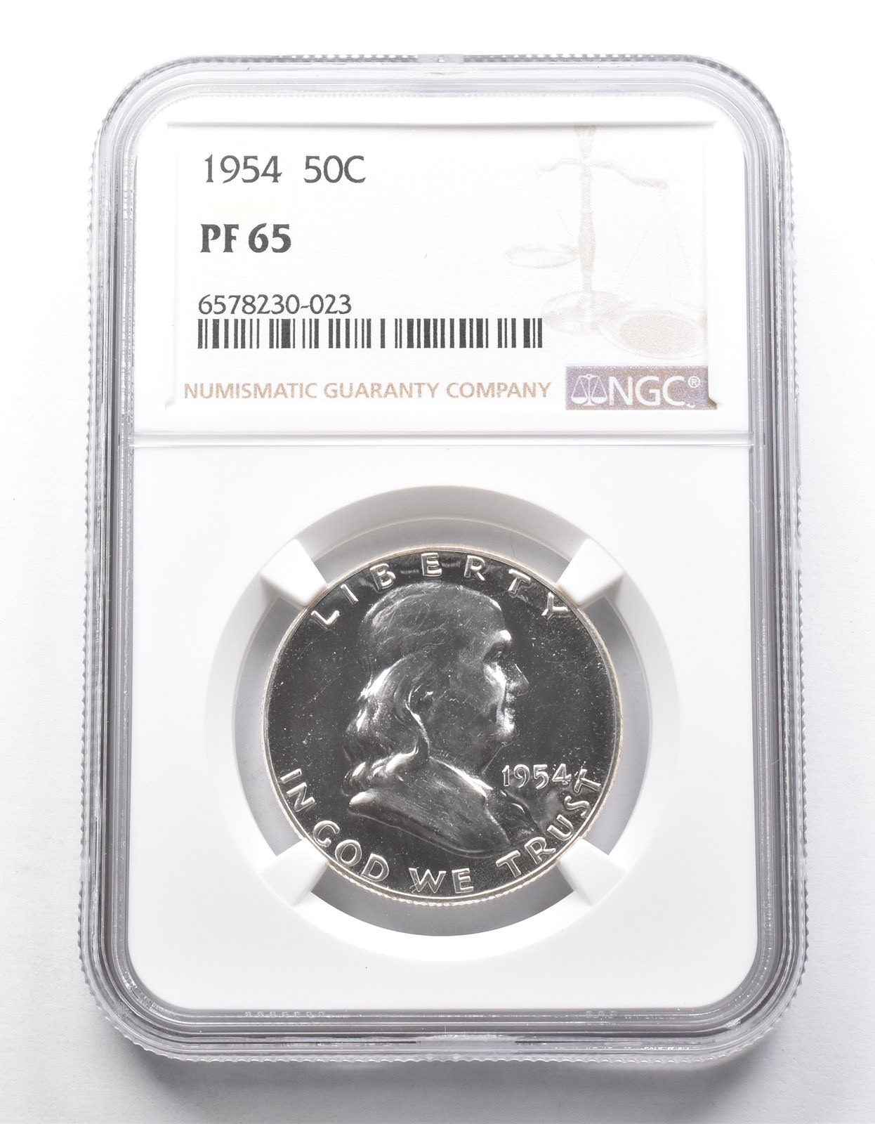 PF65 1954 Franklin Half Dollar NGC Great Contrast *9966