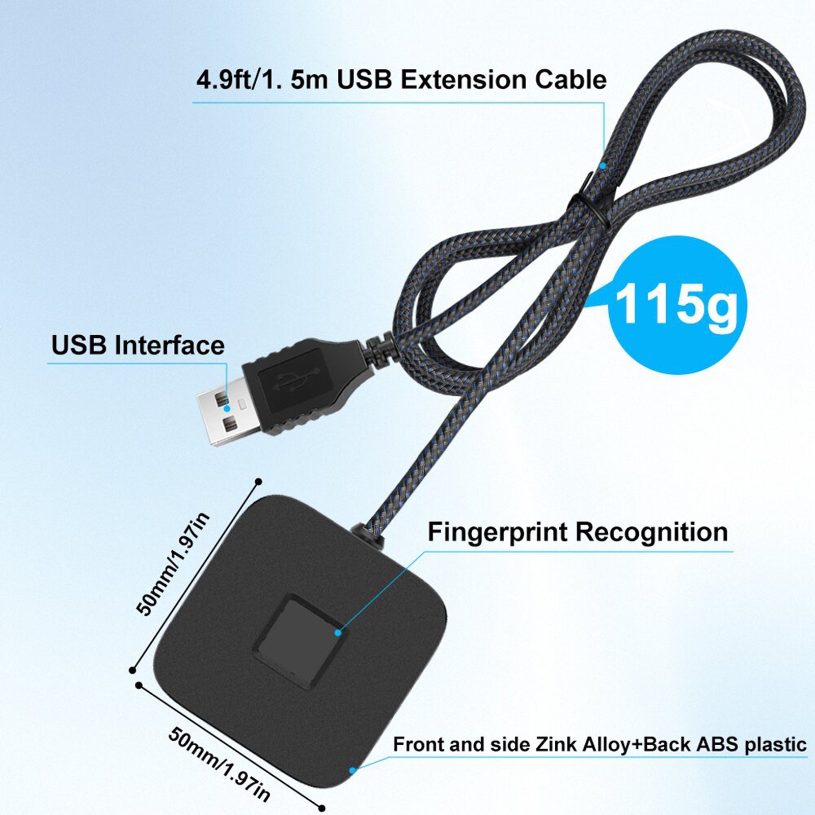 USB Fingerprint Reader Fast Recognition For PC 10 11 Easy To Use DSO