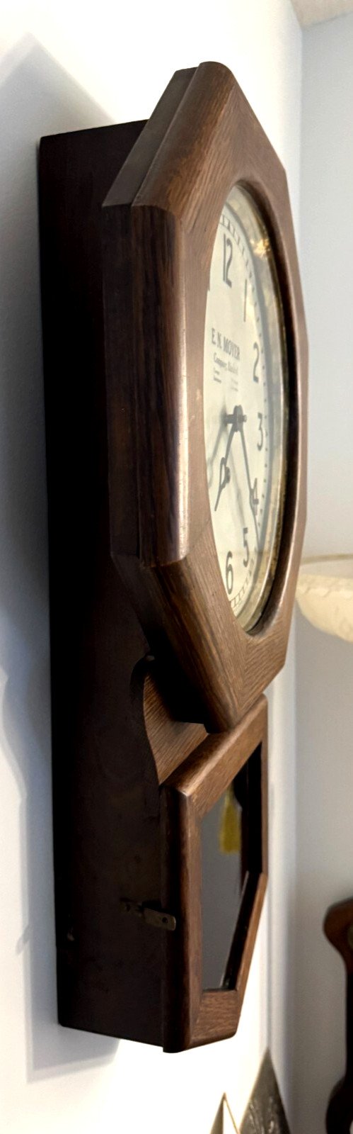 ARTHUR PEQUEGNAT CO. CANADA PRESTON MODEL OAK WALL CLOCK WORKING CONDITION