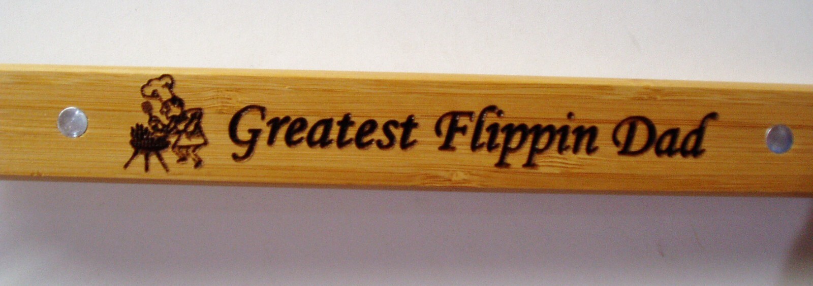 Great Flippin Dad 19" Bamboo Stainless Steel Barbeque Spatula w Bottle Opener