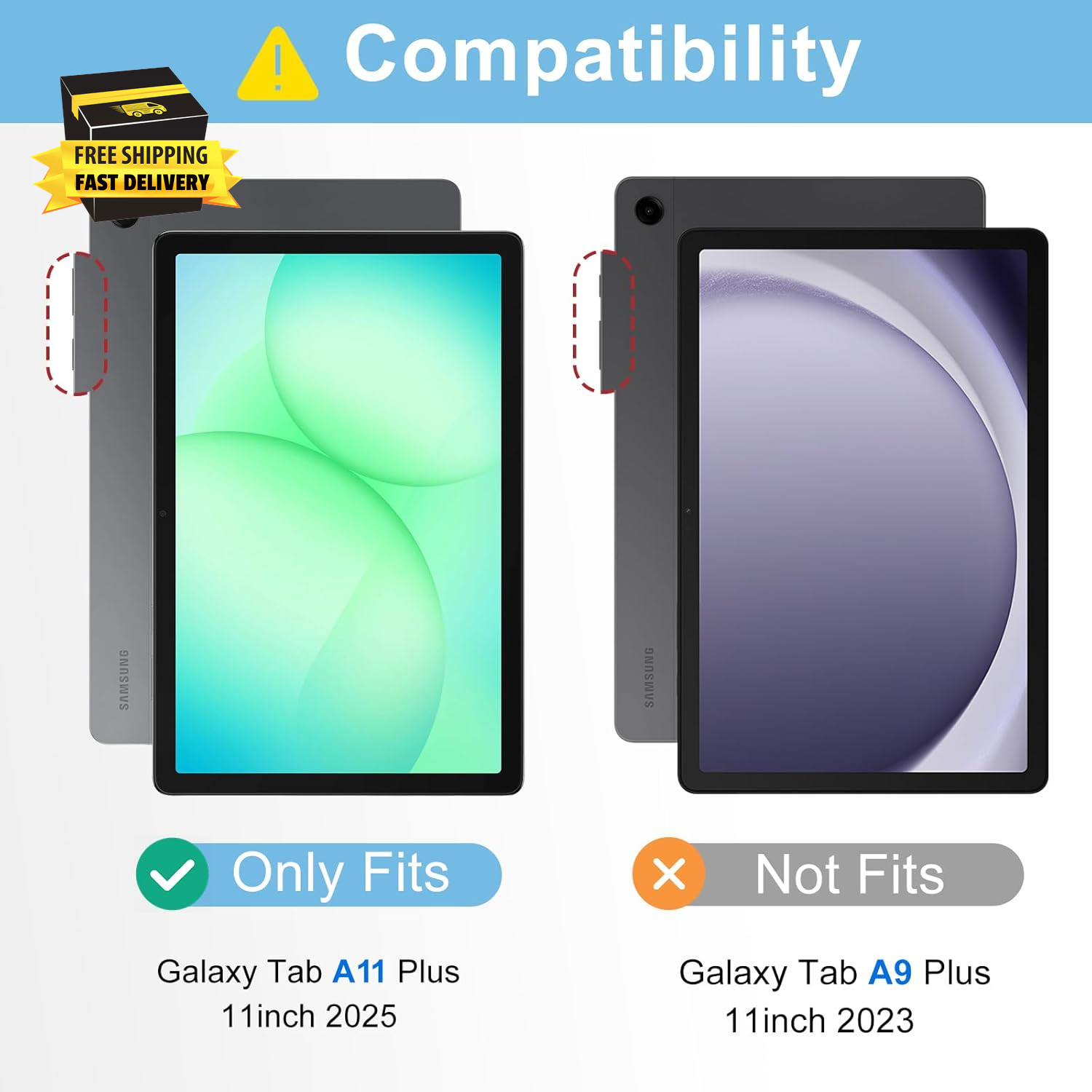 Case for Samsung Galaxy Tab A11+ plus 11” 2025, Multi-Viewing Angles, All New PU