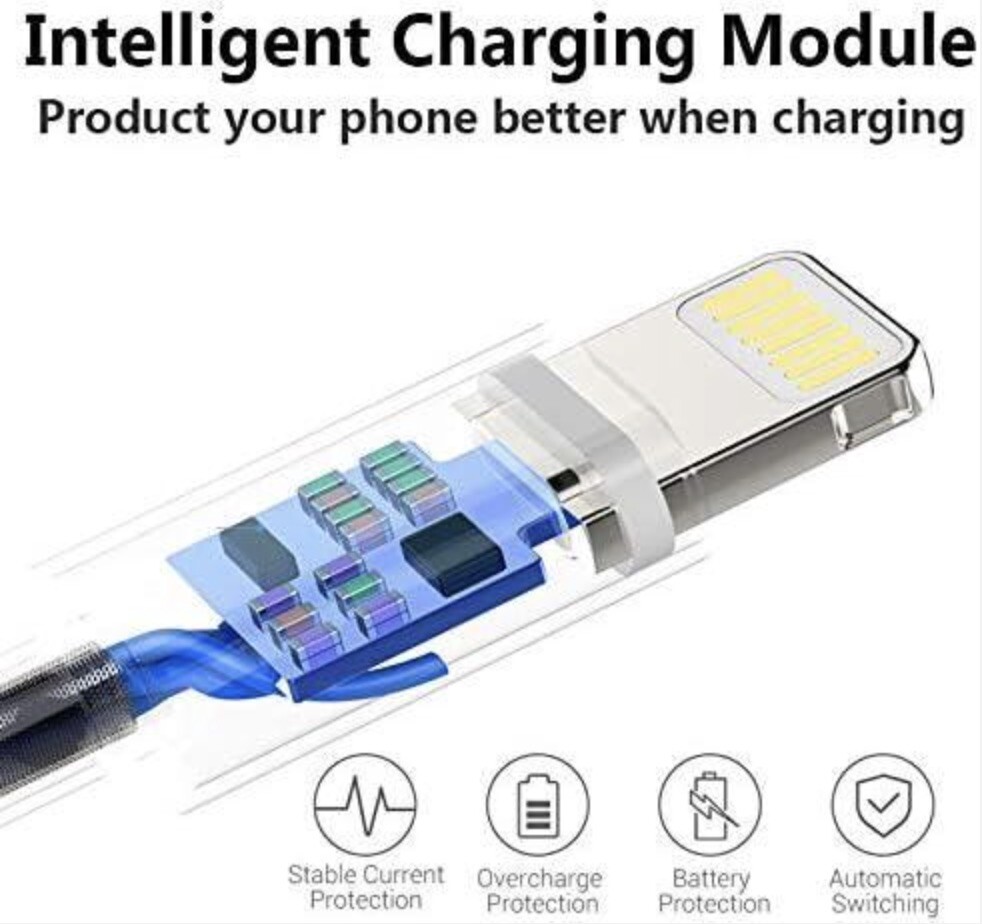 For Apple Lightning to USB Cable & USB-A Wall Charger Plug 5V, iPhone iPad iPod