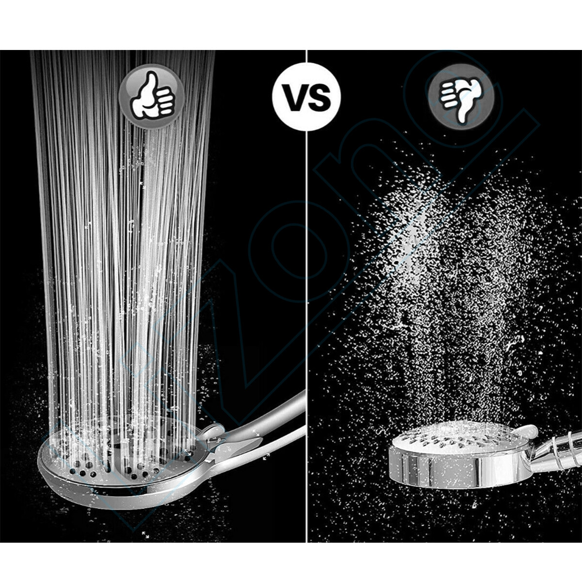 Handheld Shower Head High Pressure 9-Setting w/60" Hose & Adjustable Bracket