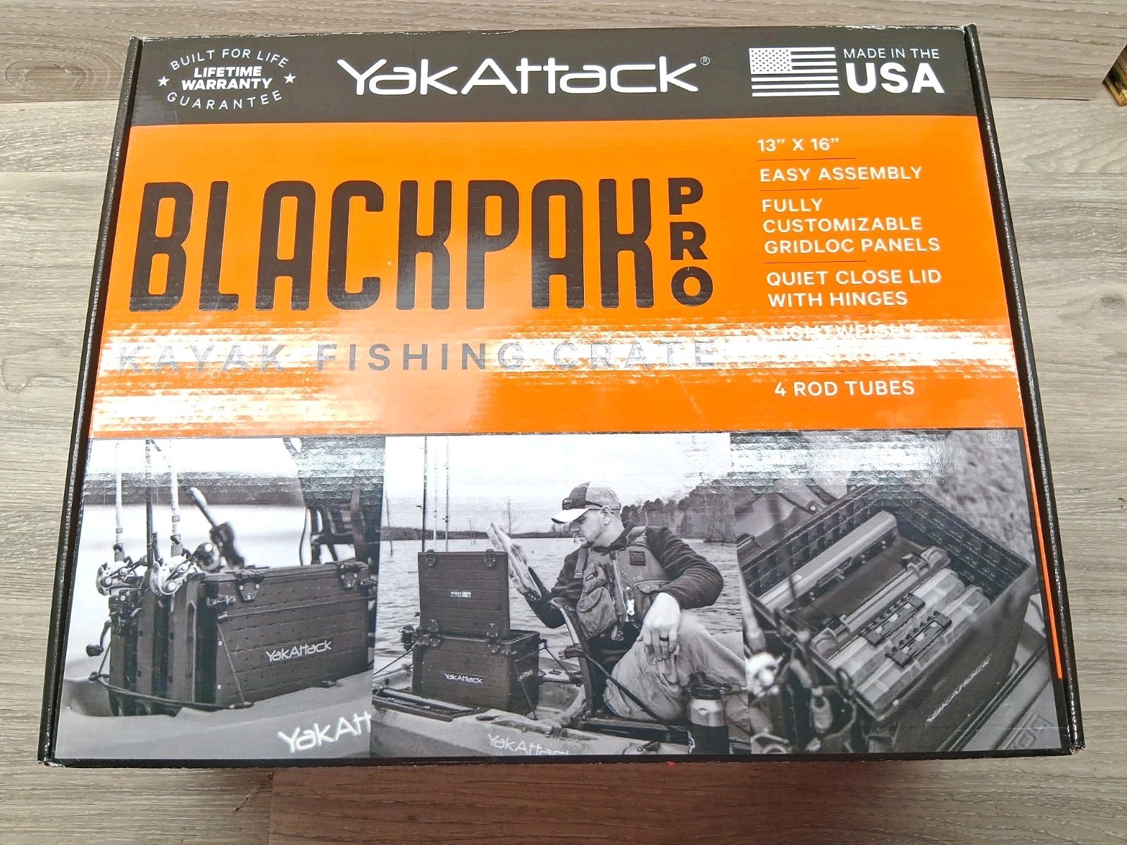 YakAttack BlackPak Pro Kayak FIshing Crate Black 13x16 Kayak Fishing Accessory