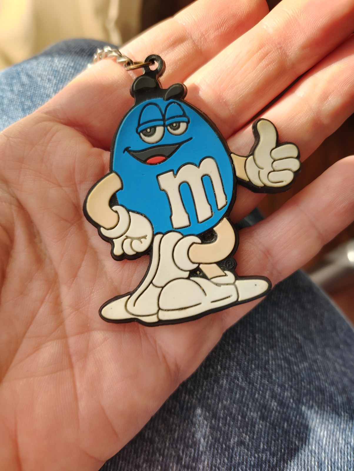Blue M&M Candy Keychain Plastic Vintage 1997 M&M KEYCHAIN