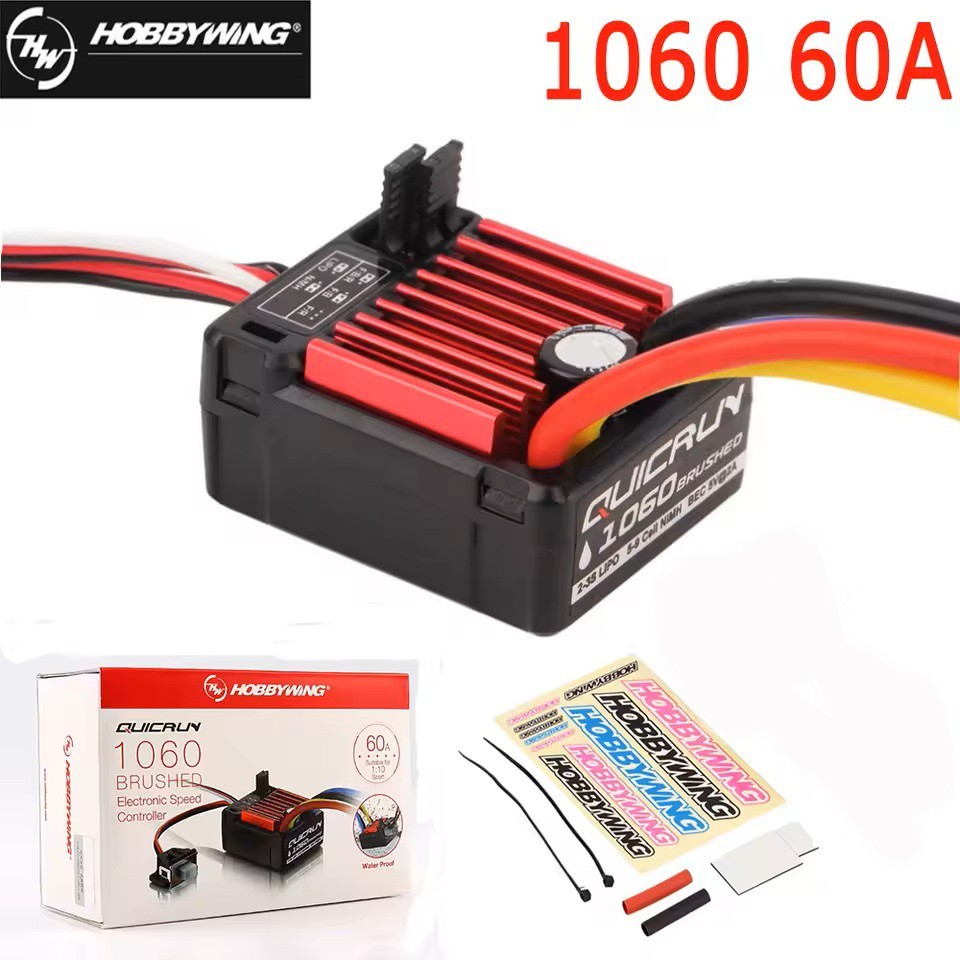 NEW Revised Hobbywing Quicrun 1060 Brushed ESC with XT60 Plug 2s-3s BEC 6V/3A !!