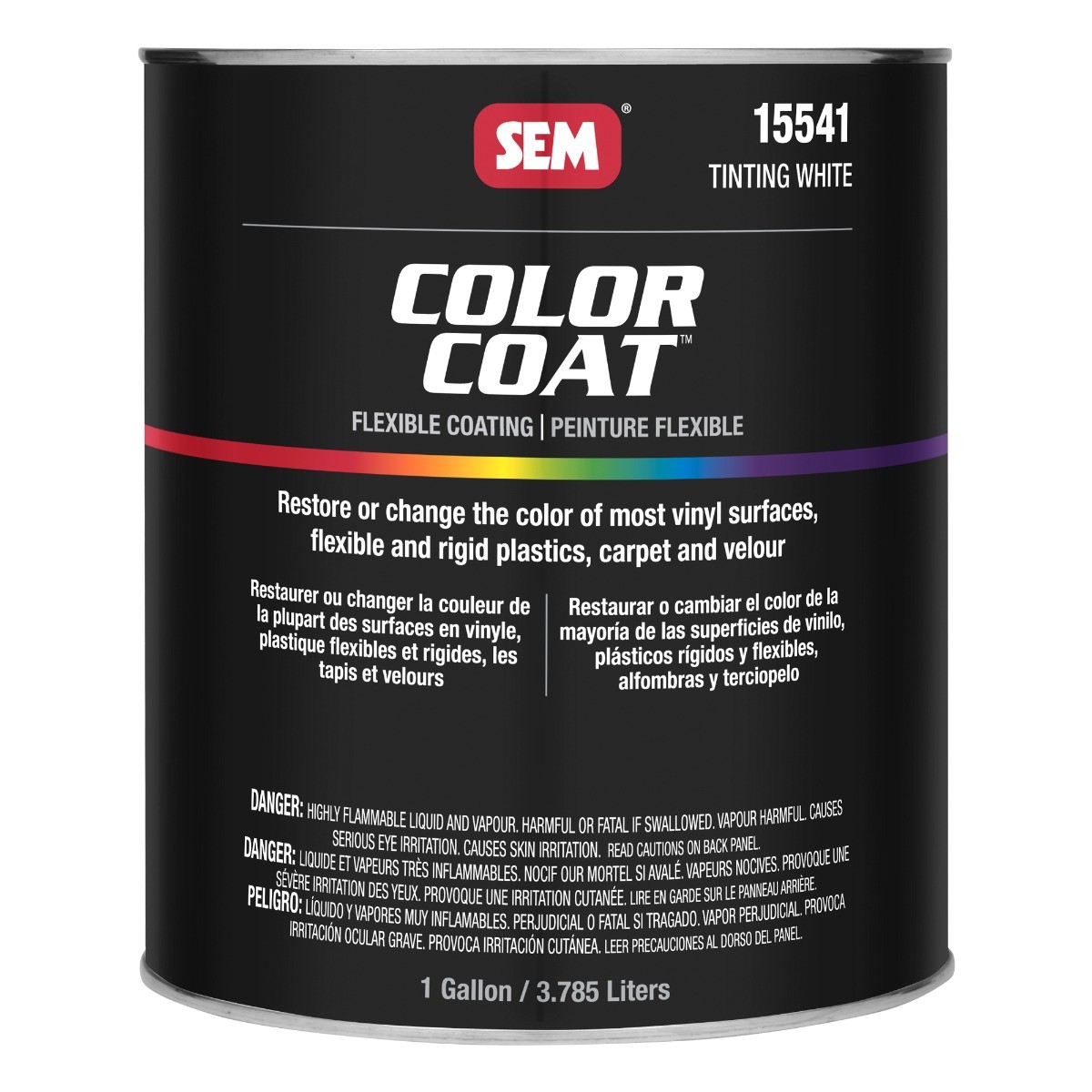 SEM 15541 Color Coat Tinting White Flexible Paint Interior Vinyl Gallon