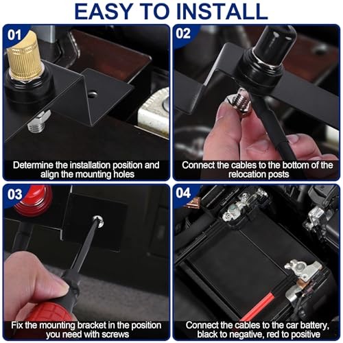 Battery Relocation Kit, Battery Jump Post Kit Heavy Duty Remote 1PCS Style 1
