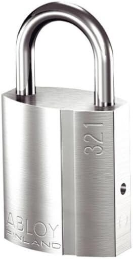 Abloy Sentry PL321/20B Brass Padlock w/ 2 Keys, Chrome Finish